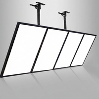Boîte lumineuse publicitaire rectangulaire personnalisée, cadre en aluminium LED, support de menu suspendu, verre trempé, rétroéclairage pour restaurant et magasin