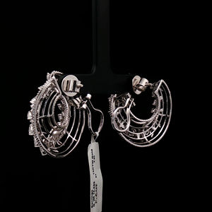 Pendientes de Novia de Diamantes Naturales de Lujo con Acabado Pulido en Oro Blanco de 14 Quilates |   Joyería de compromiso y boda con diamantes Sheetal - Product Image 3
