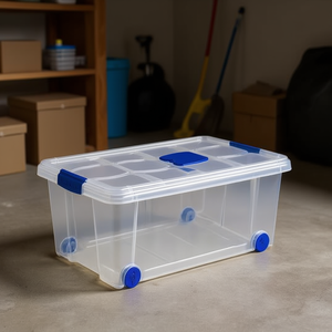 Scatole Originali in Plastica da 36 L con Ruote, Contenitore Trasparente per Organizzazione Domestica - Product Image 3