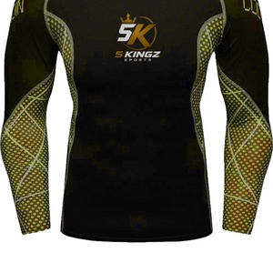 Rashguard à manches longues pour hommes 5 Sports, noir, vert camouflage, impression par sublimation, ajusté, respirant, anti-transpiration, équipement MMA - Product Image 6