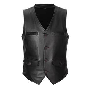 Gilet de moto en cuir personnalisé pour homme, coupe-vent, grande taille, protection pour la conduite, vêtements de sécurité 2026, fabriqué au Pakistan - Product Image 1