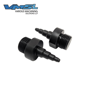 Connecteur de tuyau en acier au carbone usiné CNC sur mesure, raccord fileté à barbillon, connecteur de fluide industriel, acier inoxydable de précision - Product Image 1