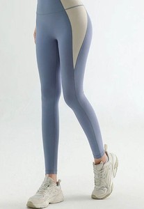 Leggings de sport pour femmes, taille haute, longueur intégrale, 100% coton respirant, tricoté, pour la course à pied, le yoga et la remise en forme - Product Image 3