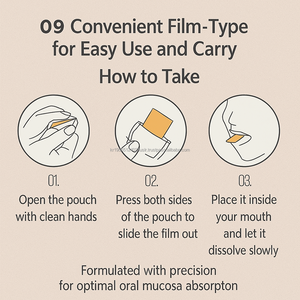 Film Oral Éclat de Peau au Collagène et Vitamine C, Dissolution Facile, Feuille de Beauté, Fabriqué en Corée - Product Image 6