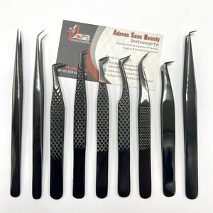 แหนบต่อขนตาสีดำทำจากสเตนเลสแบบญี่ปุ่นโลโก้ตามสั่งมีเพชรแบบมืออาชีพ - Product Image 5