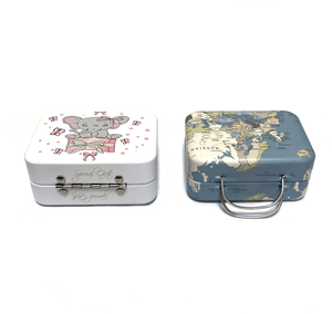 Caja Metálica Vintage con Mapa del Mundo, 76x56x36mm, Mini Maleta de Metal con Asa para Regalos, Impresión Personalizada - Product Image 6