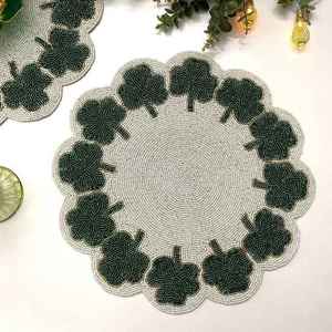 Handmade Bohemian Embroidery Glass Seed Beaded <b>Placemat</b> <b>For</b> Festive Homedecor <b>Table</b> Decorative Dining Coffee Centerpiece Display - Product Image 2