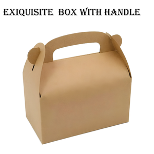 Boîtes à lunch en kraft personnalisées avec poignées pour les cadeaux de boulangerie, la restauration, les plats à emporter - Product Image 1