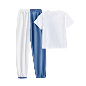 ชุดเซ็ตเสื้อยืดลำลองแฟชั่นใหม่พร้อมกางเกงจ็อกเกอร์สำหรับผู้ชาย ออกแบบโลโก้ได้ตามต้องการ เหมาะสำหรับวิ่งและออกกำลังกาย  แบบสองชิ้น สีสันตัดกัน  รับผลิตตามแบบ ODM สำหรับฤดูหนาว - Product Image 3