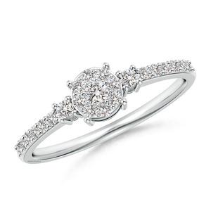 Bague de fiançailles de luxe en diamant de laboratoire taille cluster, or 10K/14K/18K, argent sterling 925/935 rhodié, cadeau d'anniversaire - Product Image 2