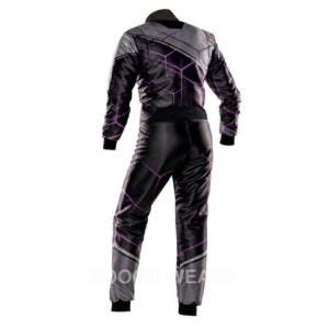 Traje de Carreras Edoor Ignífugo de Alta Calidad, Hecho a Medida, Transpirable, Talla Grande, Secado Rápido, Logotipo Frontal, Negro y Morado, para Hombre Adulto - Product Image 5
