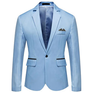 2026 Spring <b>Men</b>’s <b>Blazer</b> Light Luxury Business Casual Suit Jacket British Style Solid Color One Button <b>Slim</b> <b>Fit</b> Office Wear - Product Image 6