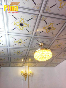 Plaques de plafond suspendu 2x2 imperméables et ignifuges - Panneaux PVC lavables pour salle de bain, sous-sol, réparation de fuites de plomberie, épaisseur 10 mm, style asiatique - Product Image 6