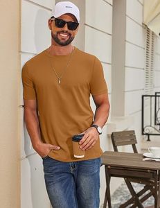 Camiseta de Cuello Redondo para Hombre, 100% Algodón, Logotipo Personalizado, Venta al por Mayor, Manga Corta, Casual, Básica, Corte Ajustado, 220g, Ecológica, Transpirable, de Secado Rápido - Product Image 3