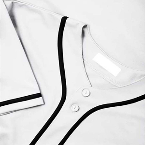 Maillot de baseball/softball personnalisé avec logo imprimé par sublimation, respirant, 100% polyester, col en V, t-shirts à boutons intégraux - Product Image 3