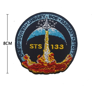 Patch brodé de navette spatiale, triangle, à coudre, en tissu tissé, 9 cm - Product Image 3
