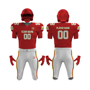 Uniformes de Fútbol Americano Personalizados al por Mayor, Conjuntos de Uniformes de Práctica y Juego de Color Sólido para Adultos, Uso Deportivo, 100% Poliéster - Product Image 5