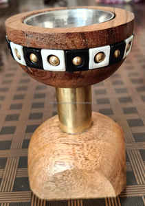 ARTWORK MAESTRO Brûleur à Bakhoor en Laiton et Bois Fait Main avec Design en Cristal 100% Naturel Idéal pour l'Aromathérapie VENTE FLASH - Product Image 3