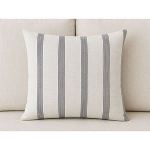 Funda de Cojín Cuadrada a Rayas Teñida con Hilo 100% Lino |   Funda de Almohada Decorativa Lavable Ecológica de Primera Calidad para Sofá Cama - Product Image 4
