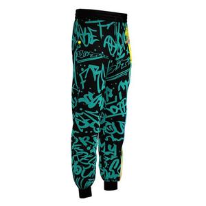 Men's Casual Straight Mid Elastic Waist Sublimation Printed Heavyweight Polyester Sweatpants Joggers with <b>Light</b> Wash - Product Image 2