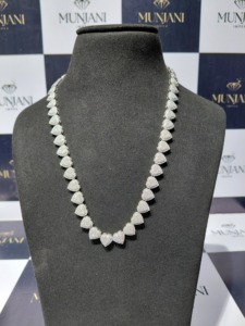Cadena de tenis de lujo con moissanita en forma de corazón, plata de ley 925, collar con eslabones de moissanita VVS, pasa la prueba del diamante - Product Image 2
