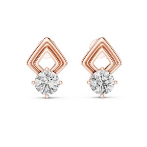 Boucles d'oreilles pendantes en diamant de laboratoire 1-3 carats certifiées IGI, monture géométrique en or massif et argent 925 pour femme - Product Image 5