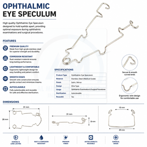 Espéculo Quirúrgico Oftálmico AL MIDA, Retractor Ocular, Instrumento de Oftalmología, Herramienta Quirúrgica Manual, Certificado CE, Fácil Agarre para el Ojo - Product Image 6
