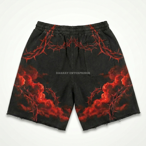 Ensemble t-shirt et short pour homme style punk, imprimé crâne noir, col rond, tenue streetwear d'été - Product Image 6