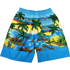 Shorts de bain mi-longs 100 % polyester à séchage rapide pour hommes avec cordon de serrage – En stock à prix abordable - Product Image 6