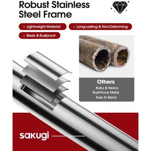 Appendiabiti Autoportante in Acciaio con Ripiano in Rete, Ruote Bloccabili e Tappi Antiscivolo, Organizzatore per Camera da Letto per Vestiti e Bagagli - Product Image 3