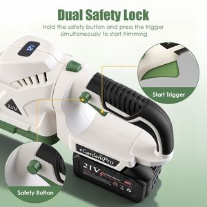Cortasetos Eléctrico Inalámbrico de 21V con Cuchillas de Doble Acción, Diámetro de Corte de 0.6'', Recortadora Manual para Arbustos y Hierba, Producto Seguro - Product Image 3