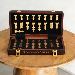 ILAHI's Eco-Friendly Rustic Polished Rectangle <b>Chess</b> <b>Board</b> Game 100% Handmade Pure Wood Animal/Love Style Customized Size <b>Chess</b> - Product Image 4