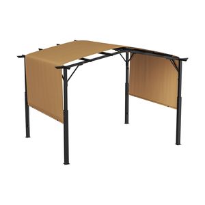 Pergola in Metallo con Tetto Arcuato 12x10ft, Grande Tenda Parasole per Patio - Product Image 1