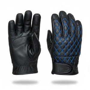 Gants de moto à doigts entiers, compatibles écran tactile, confortables, antidérapants, en cuir de vachette personnalisé - Product Image 1
