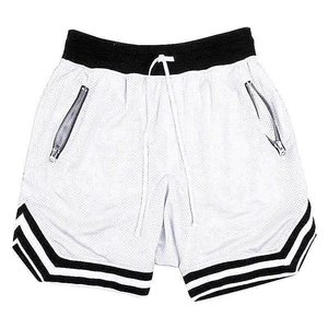 Pantalones Cortos Unisex Harry Johnson de Malla Blanca con Cordón, Cintura Negra, Rayas Laterales, Transpirables, Tejidos, 100% Algodón, Estampado Floral, para Playa - Product Image 1
