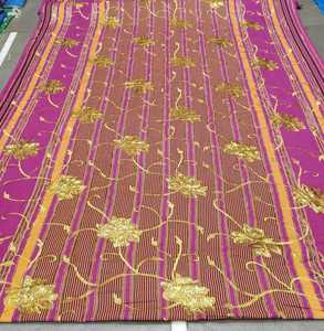 Sari de Mujer Ecológico de Alta Calidad, Tejido Jacquard, Bordado, a Rayas, Floral, de Poliéster/Algodón, Peso Medio, para Boda - Product Image 6