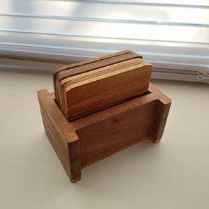 Posavasos de madera dura de alta calidad para taza de café, vaso, resistente al calor, protector de mesa, para uso en oficina. - Product Image 1