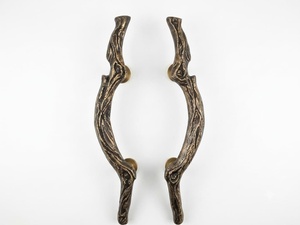 Galvanized Rust-resistant Wrought Iron Door Handle Easy to Install Twisted Branch Design Gate/Door Decorative Accessory - Product Image 1