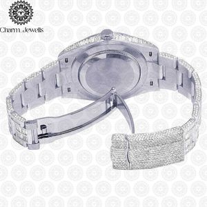 Reloj de Lujo para Hombre con Caja de Acero Inoxidable, Movimiento Mecánico Analógico, Detalles de Diamantes, Cierre Oculto con Botón, Correa de 20 mm, 40 mm - Product Image 2