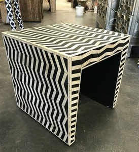 Handmade Modern Design Bone Inlay Ottoman Drum Table Side <b>Stool</b> Living Room Furniture for <b>Bedroom</b> Workshops Faiza Craft - Product Image 5