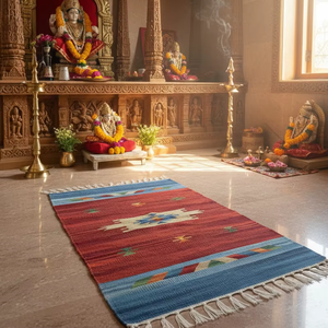 Tapis et chemins de table en coton pelucheux à motifs floraux faits à la main, design moderne, lavables et réversibles, logo personnalisé - Product Image 1