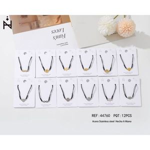 Braccialetto Nodo Portafortuna Angelina Nero in Acciaio Inossidabile, Gioiello Unisex di Tendenza - Product Image 1