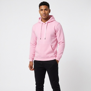 Ensemble survêtement unisexe décontracté rose à capuche avec pantalon de jogging noir, manches longues, couleur unie, logo sur le devant, idéal pour l'automne - Product Image 3