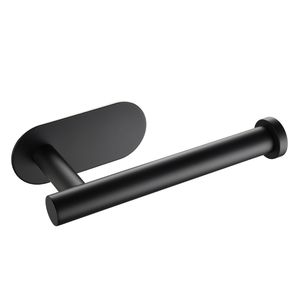 Portarotolo per Carta Igienica in Acciaio Inox Nero, Adesivo, per Bagno o Ristorante, Installazione a Incasso - Product Image 1