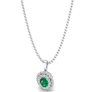 Colliers REYES en argent sterling 925, pierre précieuse émeraude ovale de 0,75 ct, fabricant de bijoux en moissanite certifiés GRA pour femmes - Product Image 4