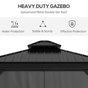 Elegante 10x10 alluminio oasi esterno Hardtop Gazebo grigio chiaro con tende e rete a baldacchino e pergolato - Product Image 4