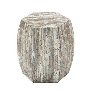 Unique Geometric Pattern Shell Inlaid Drum Accent Table <b>Stools</b> Mother of Pearl Hand Made <b>Wooden</b> Furniture Interior - Product Image 1