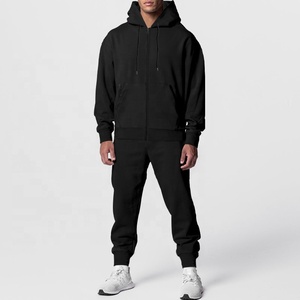 Conjunto Deportivo de Dos Piezas Holgado de Forro Polar Sólido para Hombre y Mujer con Sudadera con Capucha y Pantalones Jogger para Gimnasio, Entrenamiento y Uso Urbano - Product Image 5