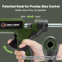 Pistolet à colle chaude sans fil 18V, température réglable, diamètre de la bâtonnet de colle 7/16, alimenté par batterie au lithium, modèle polyvalent et efficace