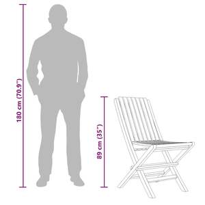 Juego de 8 Sillas Plegables de Madera de Teca Sólida, Muebles de Exterior de Teca Estándar - Product Image 6